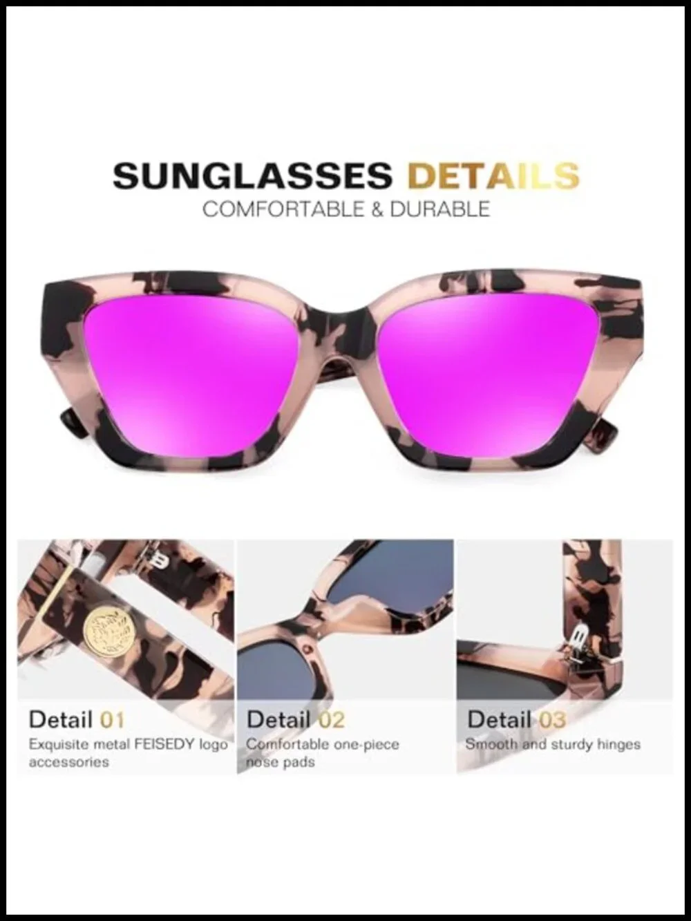 UV400 Polarized Cat Eye Sunglasses for Women Driving
